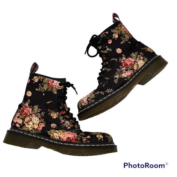 Dr. Martens Shoes - Dr. Marten 11821 Rare Pink Rose Floral Boot